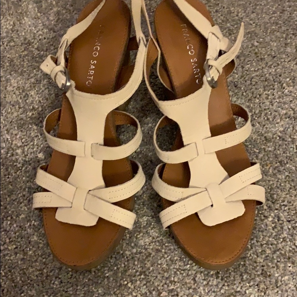 Women’s Beige Frank Sarto Wedges Size 10